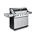 Fire Mountain Olympus 8 Burner Gas BBQ, Stainless Steel Barbecue Cast Iron Grill, Glass Viewing Lid, Side Burner & Built-In Temperature Gauge, Extra Large Outdoor Grill for Garden Parties & Patio
