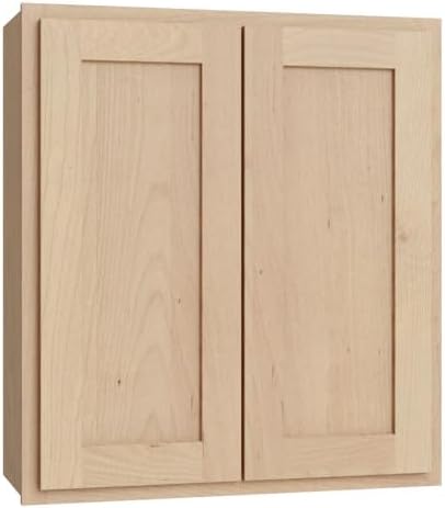 Armarios agitadores RTA de abedul sin terminar de 30 pulgadas de alto (listos para montar), madera maciza, herrajes de cierre suave (12 pulgadas de