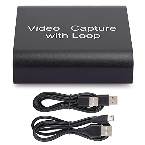 Carte de Capture HDMI, périphérique de Capture vidéo USB 2.0 avec Sortie en Boucle, entrée 4K, Sortie 1080p, Enregistrement en Direct en Temps réel pour Les Jeux, Le podcasting,