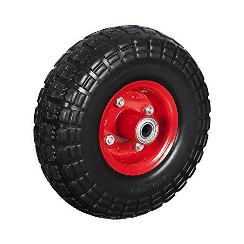 10" Flat Free Hand Truck Tire And Wheel With 5/8" Center Shaft Hole #TOP24