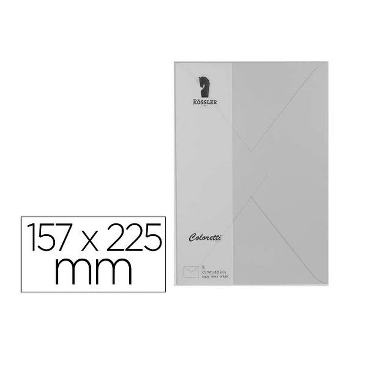 Rossler Papier Envelopes 220711511 Grey Paper 157 x 225 mm