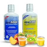 Drucker Labs intraMAX® (Peach Mango) & intraMIN® (Tropical Fruit): All-in-ONE Multivitamin & Mineral Complex (Immune Support, Non-GMO, Dairy-Free, Gluten-Free, Vegetarian, 32 fl oz Each)