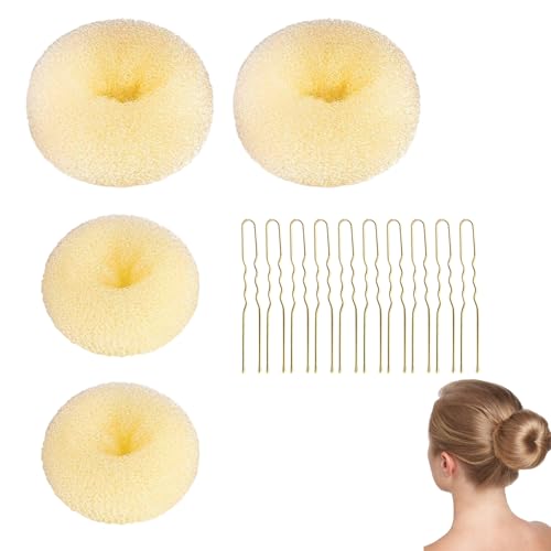 4 Pièces Donuts Chignon,Boudin Cheveux Accessoire Cheveux Femme Accessoires de Coiffure Elastique...