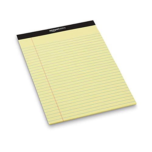 Amazon Basics Legal/Wide Ruled 8.5 x 11.75 inch Legal Pad, Canary, 72 Count (Pack of 12), 50 sheets per pad, 6 packs per carton by Amazon Basics - Used condition - Image 3