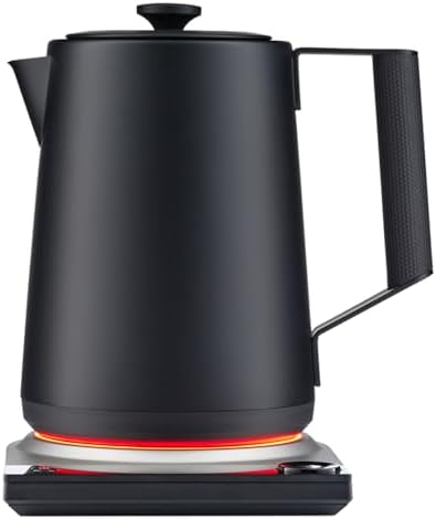 SAKI Luna Pro Variable-Temperature Electric Kettle 1.75 L, 6 Presets & 0-120 min Keep-Warm, Plastic-Free 304 Stainless, Altitude-Calibrated LCD, 1500 W Fast-Boil Auto Shut-Off, Matte Black