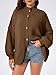 Saodimallsu Womens Oversized Cardigans Long Lantern Sleeve Button Down Chunky Knit Loose Fall Sweater Coats Coffee