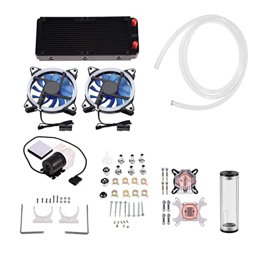Kit de refrigeración por Agua para computadora PC, Enfriador de CPU líquido Todo en uno para Bricolaje, disipador de Calor de 240 mm, depósito de Bomba de Bloque de CPU/GPU, Ventilador LED