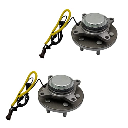 Image of TRQ Front Left and Right Wheel Bearing and Hub Assembly Set 2 Piece Compatible with 18-20 Ford Expedition F-150 18-20 Lincoln Navigator RWD Models