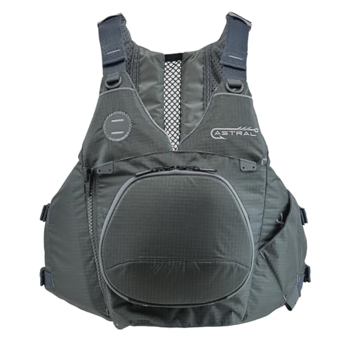 Astral Sturgeon ライフジャケット - 高通気性 USCG タイプIII PFD 大人用ライフベスト 釣り&ツーリング用 - グレー - M/L 1枚目