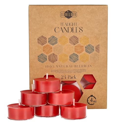 100% Bienenwachskerzen – 24-teiliges Kerzenset - Bienenwachs...