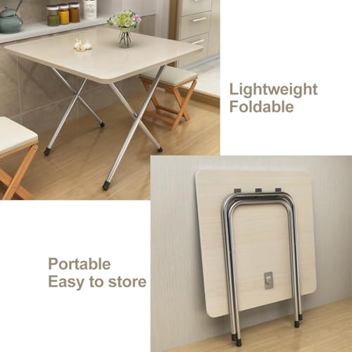 طاولات قابلة للطي من هاي فاين طاولة خفيفة الوزن متينة وقوية للالعاب والحفلات والمنزل بيج 60 × 52 سم