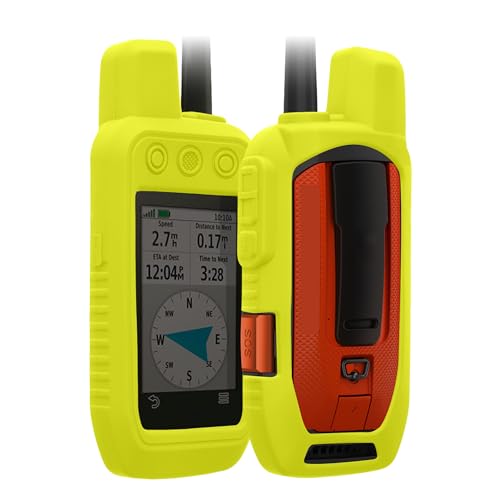 kwmobile Étui Compatible avec Garmin Alpha 200i / Alpha 300i - Housse de Protection en Silicone pour Navigateur GPS Pédestre - Jaune Fluo