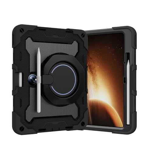 OnePlus Pad 11.6�C���`2023�^�u���b�g�p�P�[�X�A�ϏՌ��P�[�X�B�u���b�N�B | OnePlus Pad/Oppo Pad 2�p���ϋv�ی���ȉ�]�n���h�X�g���b�v/�V�����_�[�X�g���b�v&�y���V���z���_�[�P�[�X