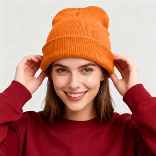 Image of Beanie for Men Women Warm Winter Hat Unisex Soft Knit Cuffed Beanie | Skull Cap, Secure fit, Suits Daily Wear, Windproof, Essential Gear for Winter Jogging & Outdoor Sports