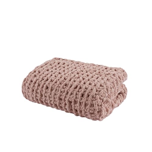 Madison Park Chenille Chunky Knit Handmade Throw Blanket, Luxuriously Soft Gift Blankets, Cottage...