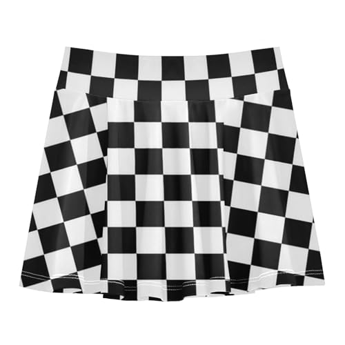 Black and White Checked Skirt
