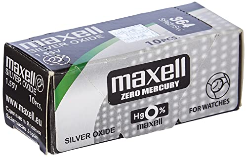 Maxell 19040825 Pila Boton Oxido De Plata 364 / SR621SW (Caja 10 Pilas)