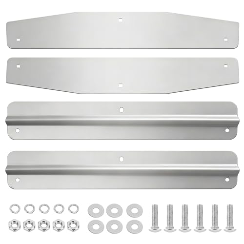 Demimy 24 Inch Stainless Steel Mudflap Weights Heavy Duty Mud Flap Weights for Semi Trucks Universal Pair Mudflap Weight Kit with Backing Plate Mirrored and Install Screws 4 Piece Set 24 x 4