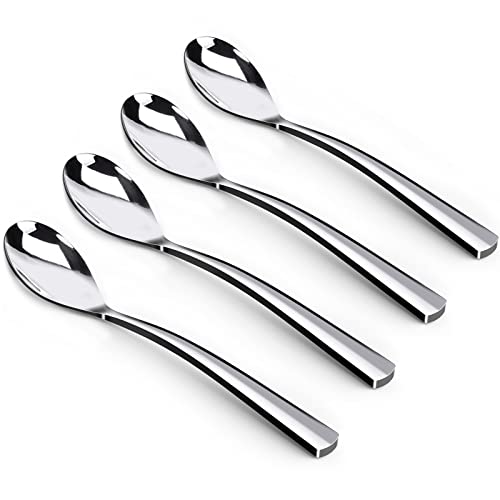 Glamfields Coffee Spoons,4-Piece Glamfields Teaspoons With A Long Handle, 6.1"Demitasse Espresso Spoons Set Food Grade Stainless Steel Small Serving Spoons For Dessert cover