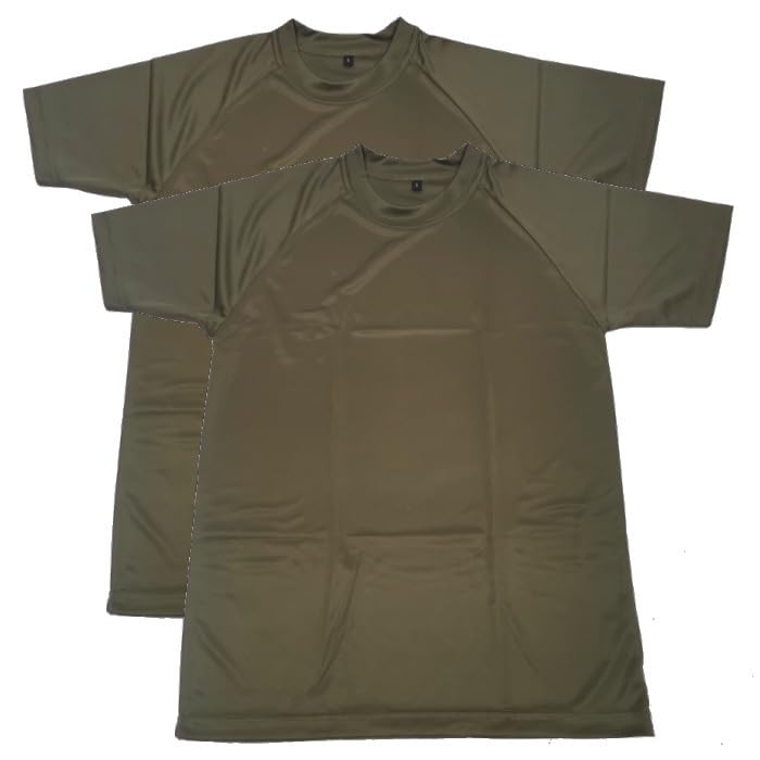 自衛隊 吸汗速乾 Tシャツ 半袖 2枚組 OD クルーネック メンズ