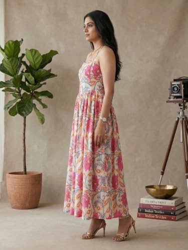Image of Leriya Fashion Dress for Woman | Elegant Floral Printed | Western Dress for Women | One Piece Maxi | Rayon Western | Women Party