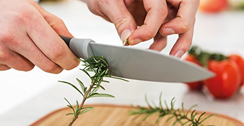 Berghoff Leo Ceramic Coated Non-Stick Small Chefs Knife With Herb Stripper, 14Cm, Stainless Steel, Grey, 6 X 26.5 X 2 Cm #TOP3