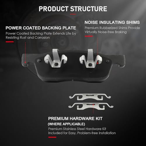 Image of cciyu D2170 Front Ceramic Disc Brake Pads Kit For Subaru For Ascent 2019-2023