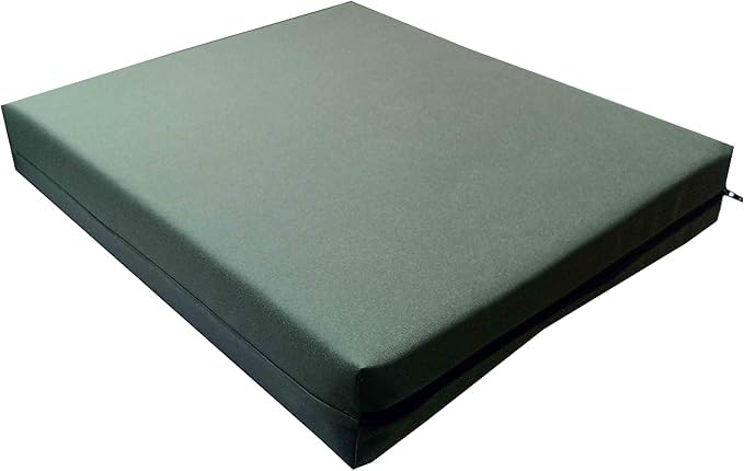 Pinkfairy Waterproof Seat Pad 4cm Thick Garden Rattan Furniture Outdoor Indoor Foam Filled Cushion With Removable Water-Resistant Fabric Zipper Cover (Olive Green, 45 x 45cm / 18" x 18")