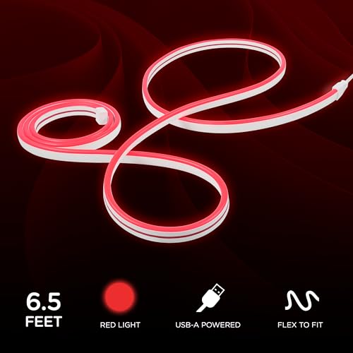 Tira LED flexible USB 6.5 pies color rojo miniatura 6