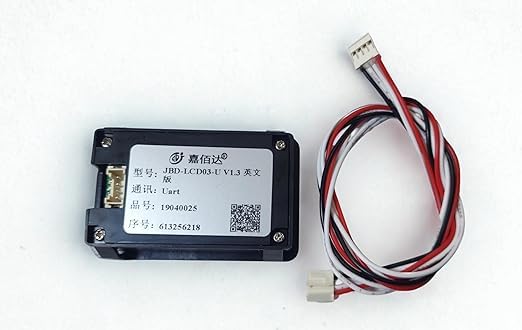 Image of Roshuz Lithium Battery Pack Monitor LCD SOC Display Compactable for JBD SMART Battery Management System [ BMS ] Throgh UART Communication with Connection Cable [ Pack of 1 ]