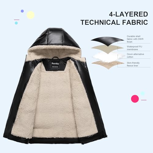 Pursky Girl's and Boy's Hooded Warm Puffer Vest Outerwear Soft Flannel Lined Insulation Waistcoat3