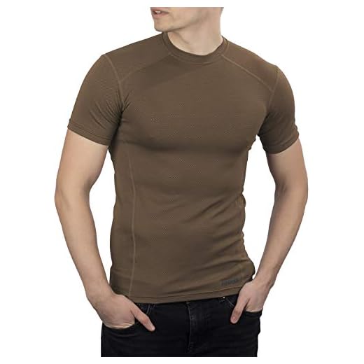 281Z Herren Militär-T-Shirt, feuchtigkeitsableitend, Baselayer, taktisches Training, Armee, professionell, Polartec Delta, geruchsabweisend, Coyote Braun, XL