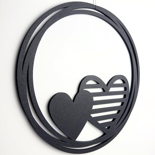 Baakenhome Wunderschöner Fensterkranz in liebevollem Herz Design - als Fensterdeko, Fensterhänger, Herz Deko, Hängedeko, Fensterschmuck, Fensterbild, Frühlingsdeko, Wohnzimmerdeko