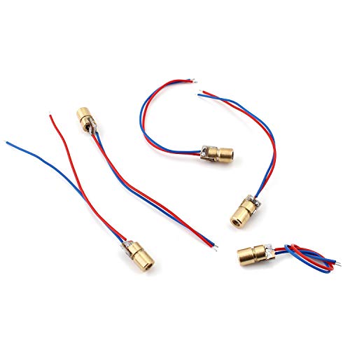 Yetaida 5v Laser Diode,650nm 5mw Red Dot Diode Laser Head,Red Laser Diode Suitable For Toy Laser Gun, Funny Cat Playing Pen, Meeting Laser Pointer, Measuring Instrument etc