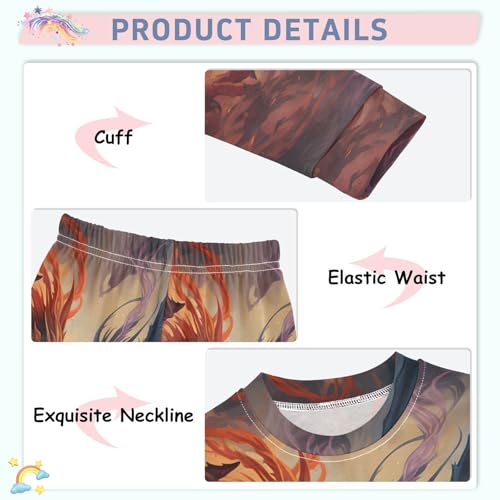 ALAZA Magic Dragons Pajama Set Pijamas Para Niños Long Sleeve Sleepwear3