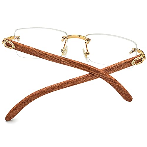 Image of HEPIDEM 100% Really Buffalo Horn Handmade Sun Glasses Square Rimless Luxury BUffs Sunglasses 0816