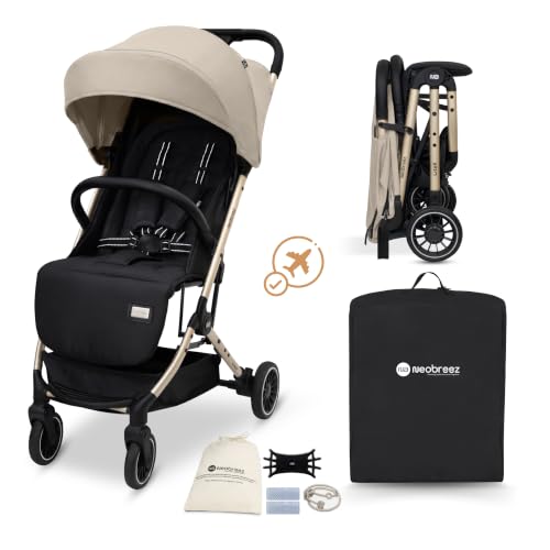 Neobreez LITEX Lightweight Cabin Size Travel Baby Toddler Stroller|Trolley Handle Pushchair Waterproof UPF 50+Canopy Gift&String Bag Phone Holder&Toy Strap Reflective Sticker 0-3yrs 15kg 3yrs Warranty