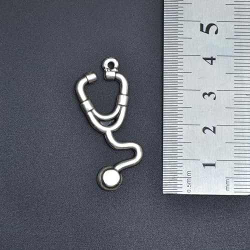 Bu Farklı Doktor Steteskop Örme Zincir Kolye - Gümüş Kaplama - Erkek Kadın Kolye - No:1578
