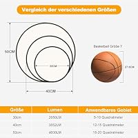 Qamra Deckenlampe, LED Deckenleuchte Holz 50cm, Flach Deckenleuchte Schwarz – Ansicht 3