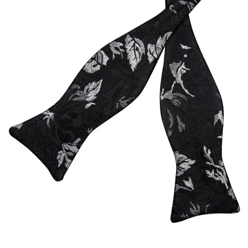 Pajarita floral de seda para hombre con pañuelo y gemelos miniatura 5