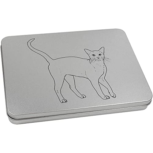 Azeeda 220mm 'Abyssinian Cat' Metal Hinged Tin/Storage Box (TT00197406)