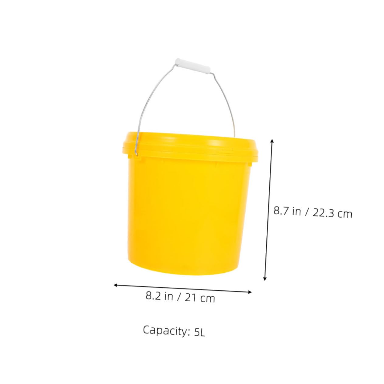Secchio Ermetico Tondo Portatile da 5l con Manico in Pp, Coperchio a Tenuta Stagna, per Uso Domestico e Conservazione, Costruzione Rinforzata e Resistente