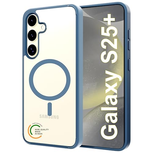 Image of Case for Samsung Galaxy S25 Plus with Mag-Safe, [Anti-Yellowing Technology] [Military Grade Drop Protection] Shockproof Slim Hybrid Phone Case for Samsung Galaxy S25 Plus 5G - Indigo Blue