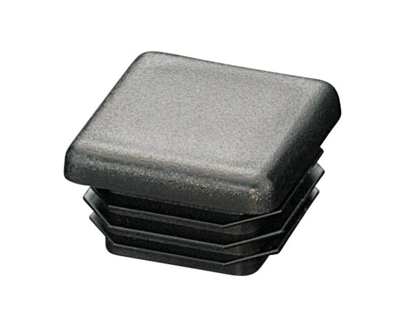 Image of Caplugs SQR-1-14-20 THK Head SQR Series, Plastic Plug for Square Tubing, LD-PE, to fit Square Tube Size OD 1 inch Wall Thickness 14-20 Ga. (0.083-0.035) inch, Impact-Resistant Base, Black, 40 Pack (99395195)