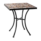 mesa plegable metalica jardin  Mesa de jardín de Hierro y Mosaico marrón para terraza Garden - LOLAhome