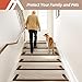 COSY HOMEER Edging Stair Treads Non-Slip Carpet Mat 28inX9in Indoor Stair Runners for Wooden Steps, Edging Stair Rugs for Kids and Dogs, 100% Polyester TPE Backing(4pc, Beige)