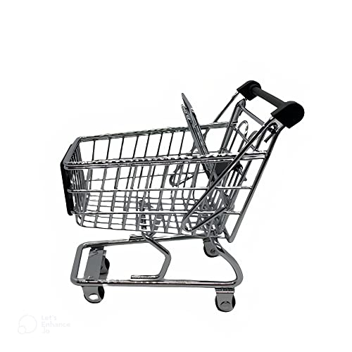 Mini Carrinho de Compra Preto Supermercado Porta Treco Decor