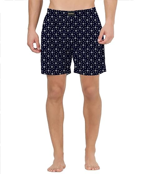 Image of Alenza Mens Pure Cotton Boxer Shorts in Different Color (Pack of 1 Piece)