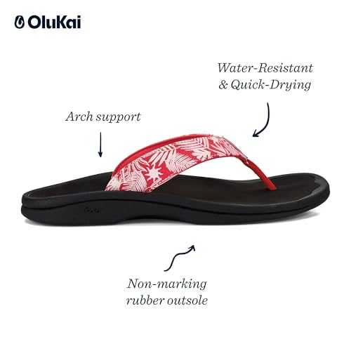 Image of OLUKAI Ohana Women's Sandals, Water Resistant Flip Flops with Arch Support, Lightweight Comfort for Beach & Travel, Enhanced Traction for Wet Surfaces