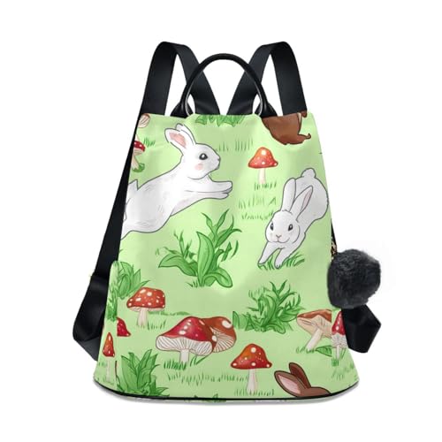 Sac à dos femme vert aux finitions soignées et pompon chic